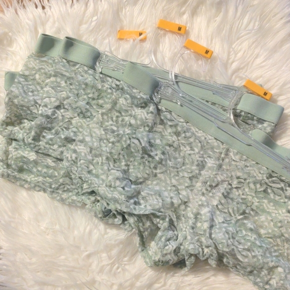 Green lace bra boy shorts bundle 6pc lot - Picture 3 of 6
